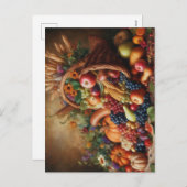 カラフル/感謝祭/コルヌコピア/秋 シーズンポストカード (正面/裏面)