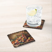 カラフル/感謝祭/コルヌコピア/秋 ペーパーコースター (インサイチュ)