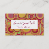 カラフル、抽象的な円は赤と及び縞で飾ります 名刺 (正面)