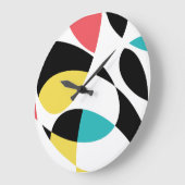 カラフル、抽象芸術、モダンおもしろいジオメトリパターン ラージ壁時計 (傾斜)