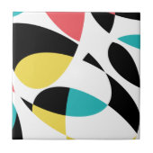 カラフル、抽象芸術、モダンおもしろい幾何学的パターン タイル (正面)