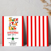 カラフル&日お洒落付のクリスマスパーティーを保存 招待状