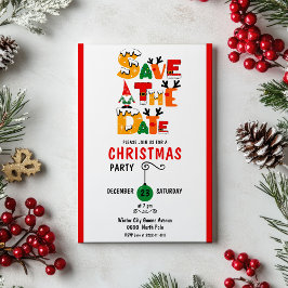 カラフル&日お洒落付のクリスマスパーティーを保存 招待状