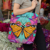 カラフル(昆虫)オオカバマダラ、モナークカスタム文字 トートバッグ