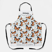 カラフル(昆虫)オオカバマダラ、モナークパーソナライズされた蝶 エプロン (正面)