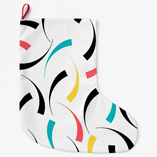 カラフル，明るい，モダントレンディーの都市グラフィック ラージクリスマスストッキング (正面)