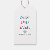 カラフル「最高のパパ・エバー」 -おもしろいと心のこもった贈り物 ギフトタグ (正面)