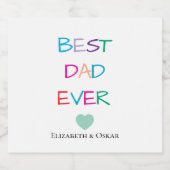 カラフル「最高のパパ・エバー」 -おもしろいと心のこもった贈り物 ビールラベル (シングルラベル)