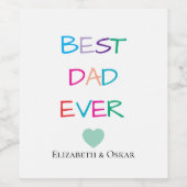 カラフル「最高のパパ・エバー」 -おもしろいと心のこもった贈り物 ワインラベル (シングルラベル)