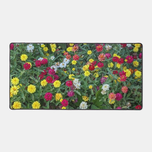 カラフル《植物》百日草ガーデンフローラ デスクマット (正面)