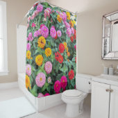カラフル《植物》百日草花フローラ シャワーカーテン (インサイチュ)