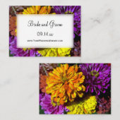 カラフル《植物》百日草花結婚のWebサイトカード エンクロージャーカード (正面/裏面)