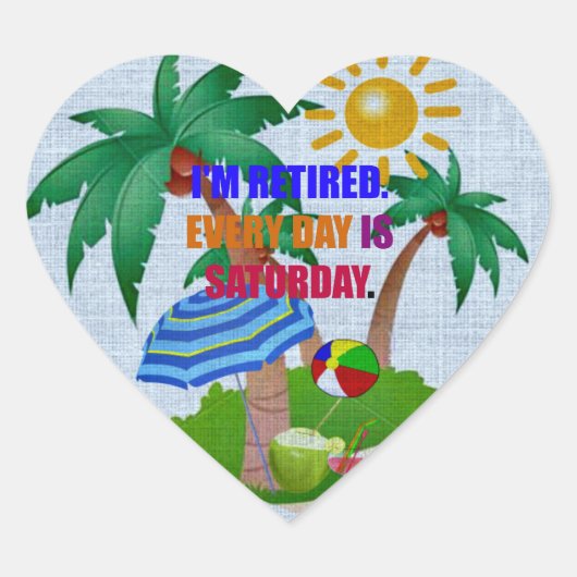 カラフル:毎日退職した土曜日 ハートシール (正面)