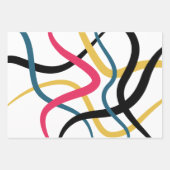 カラフル，混沌とはっきりした鮮やかモダングラフィックアート ラッピングペーパーシート (正面3)
