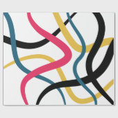 カラフル，混沌とはっきりした鮮やかモダングラフィックアート ラッピングペーパー (フラット)