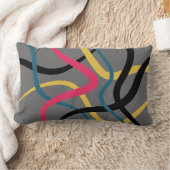 カラフル,混沌とはっきりした鮮やかモダングラフィックアート ランバークッション (ブランケット)