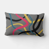 カラフル,混沌とはっきりした鮮やかモダングラフィックアート ランバークッション (裏面)