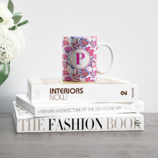 カラフル，熱帯花の模様 コーヒーマグカップ