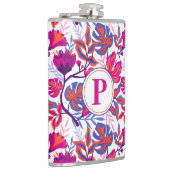 カラフル，熱帯花の模様 フラスク (右)