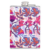 カラフル，熱帯花の模様 フラスク (裏面)