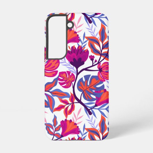 カラフル，熱帯花の模様 SAMSUNG GALAXYケース (裏面)