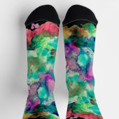 カラフル,熱狂するトレンディー,はっきりした抽象芸術水色 ソックス (上部)