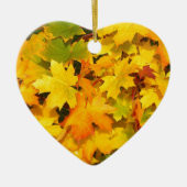 カラフル、落ちた紅葉 セラミックオーナメント (正面)