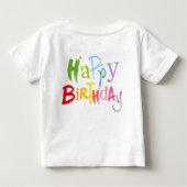 カラフル 誕生日 キッズTシャツ ベビーTシャツ (裏面)