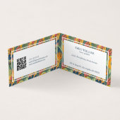 カラフル，豊かな大地の色調，エキゾチックな花パターン 名刺