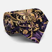 カラフル，贅沢，紫と金ゴールド ネクタイ (ロール)