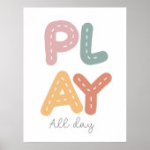 カラフル 遊びっぱなしの保育園 幼児室 ポスター (正面)