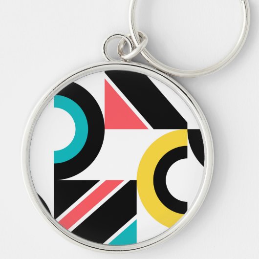 カラフル，都市，トレンディー，幾何モダン芸術 キーホルダー (正面)