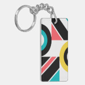 カラフル，都市，トレンディー，幾何モダン芸術 キーホルダー (正面左)