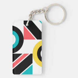 カラフル，都市，トレンディー，幾何モダン芸術 キーホルダー