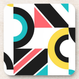カラフル，都市，トレンディー，幾何モダン芸術 コースター