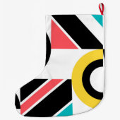 カラフル，都市，トレンディー，幾何モダン芸術 ラージクリスマスストッキング (裏面)