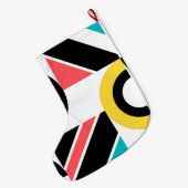 カラフル，都市，トレンディー，幾何モダン芸術 ラージクリスマスストッキング (裏面 (吊り時))