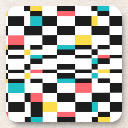 カラフル，都市，モダン,トレンディー幾何学的パターン コースター (正面)