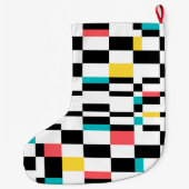 カラフル，都市，モダン,トレンディー幾何学的パターン ラージクリスマスストッキング (裏面)
