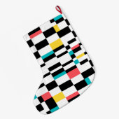 カラフル，都市，モダン,トレンディー幾何学的パターン ラージクリスマスストッキング (裏面 (吊り時))