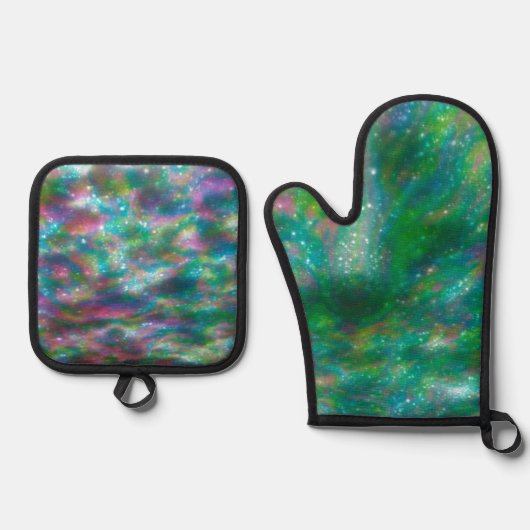 カラフル 鍋つかみ&鍋敷きセット (正面)