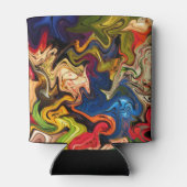 カラフル，陽気，カラフル+パターン，テキスタイル 缶クーラー (裏面)