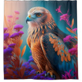 カラフル《鳥》ハヤブサ シャワーカーテン (正面)