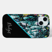 カラフル+黒いシッククール大理石 Case-Mate iPhoneケース (裏面 (横))