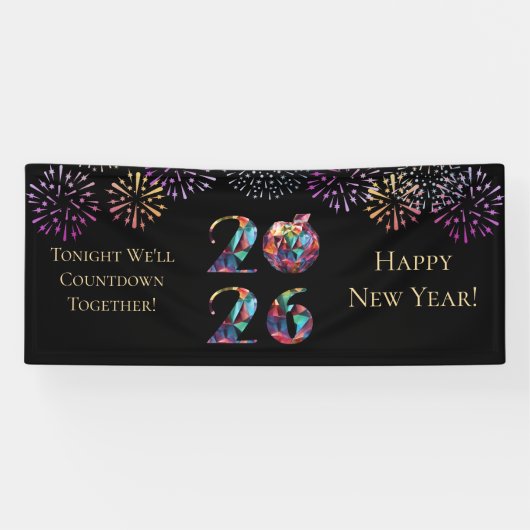 カラフル 2026年 新年カウントダウンパーティー 横断幕 (横)