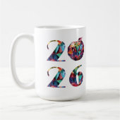 カラフル 2026年 新年カウントダウン・ コーヒーマグカップ (左)