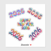 カラフル 2026 年賀ステッカーセット シール (シート)