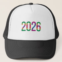 カラフル 2026 年 プリント エレガント 新年 キャップ 