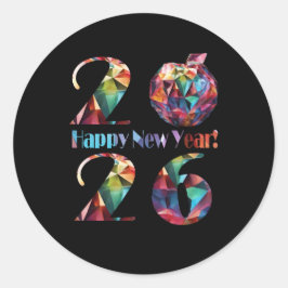 カラフル 2026-新年あけましておめでとう- ラウンドシール