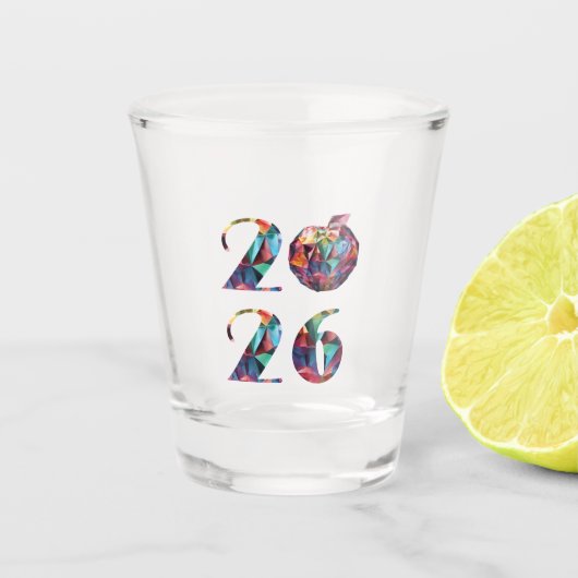 カラフル 2026 新年 ショットグラス (正面)
